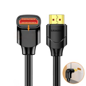 HDMI kabel med 90 grader vinklet kontakt kabel bilde av kontakt forfra